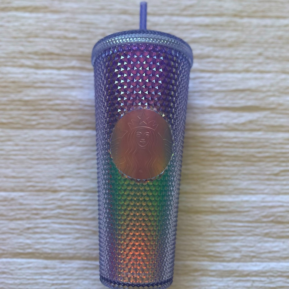 NWT Starbucks Purple-Blue Ombre diamond Studded Cold Cup Tumbler 24oz (2021)
